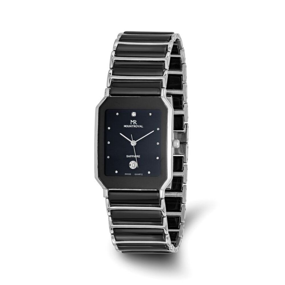 Mountroyal Mens Ceramic Swiss Movement 27x32mm Watch